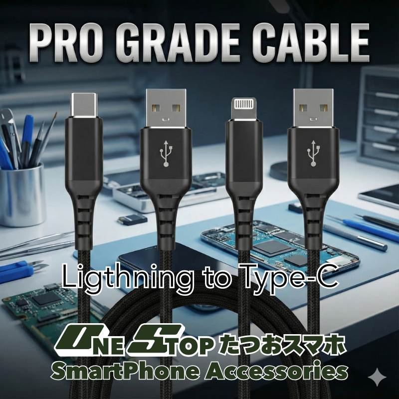 Lightningケーブル to Type-C【iPhone修理店推奨】MFi認証済 2ｍ